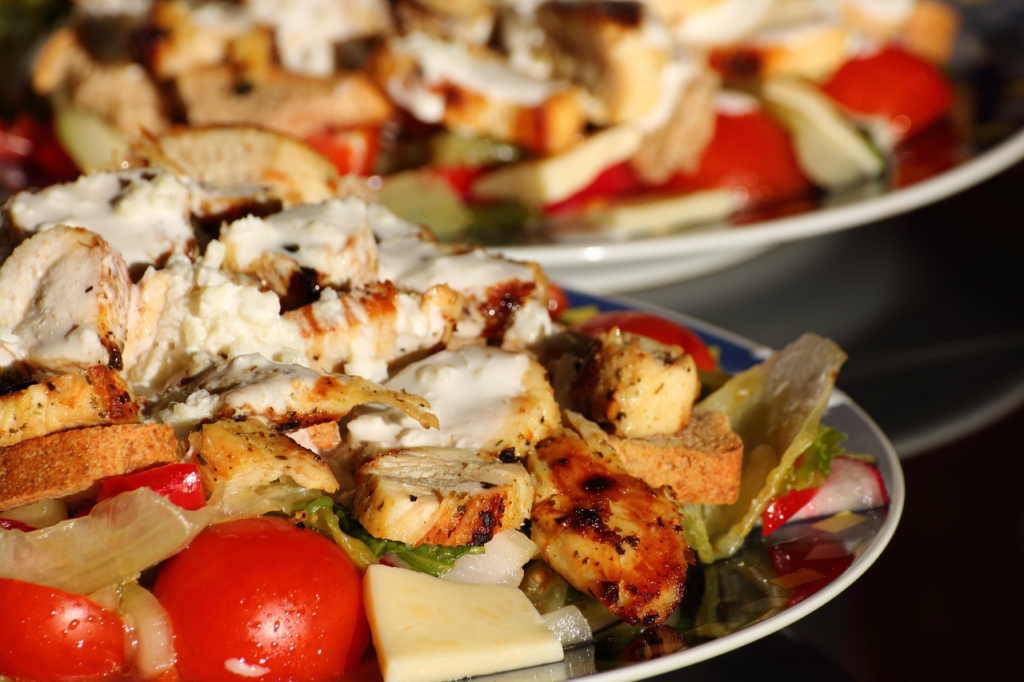 food, dish, chicken, cuisine, meat, meal, plate, salad, healthy, nutrition